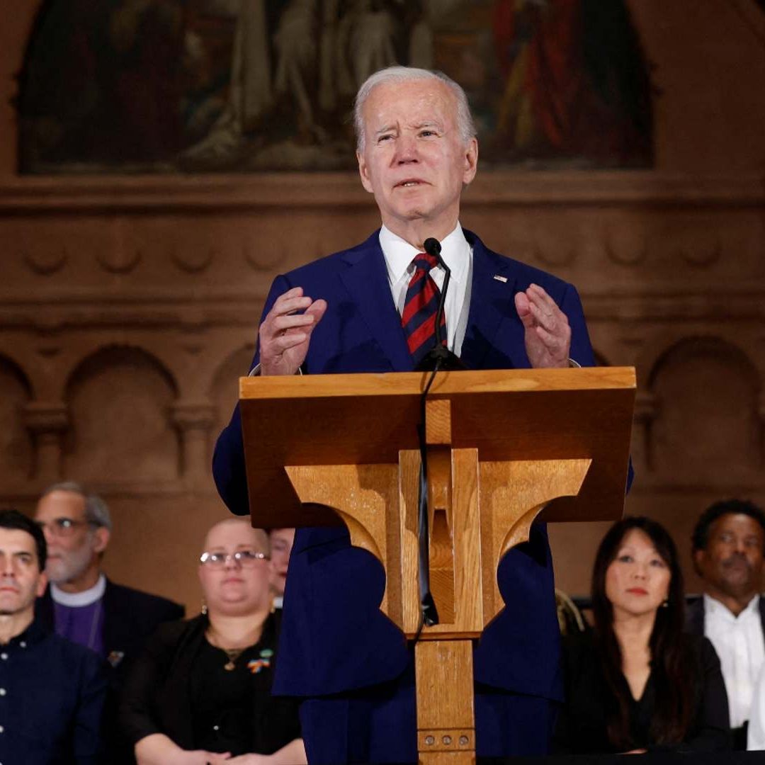 Joe Biden durante la ceremonia para recordar a las víctimas de Sandy Hook