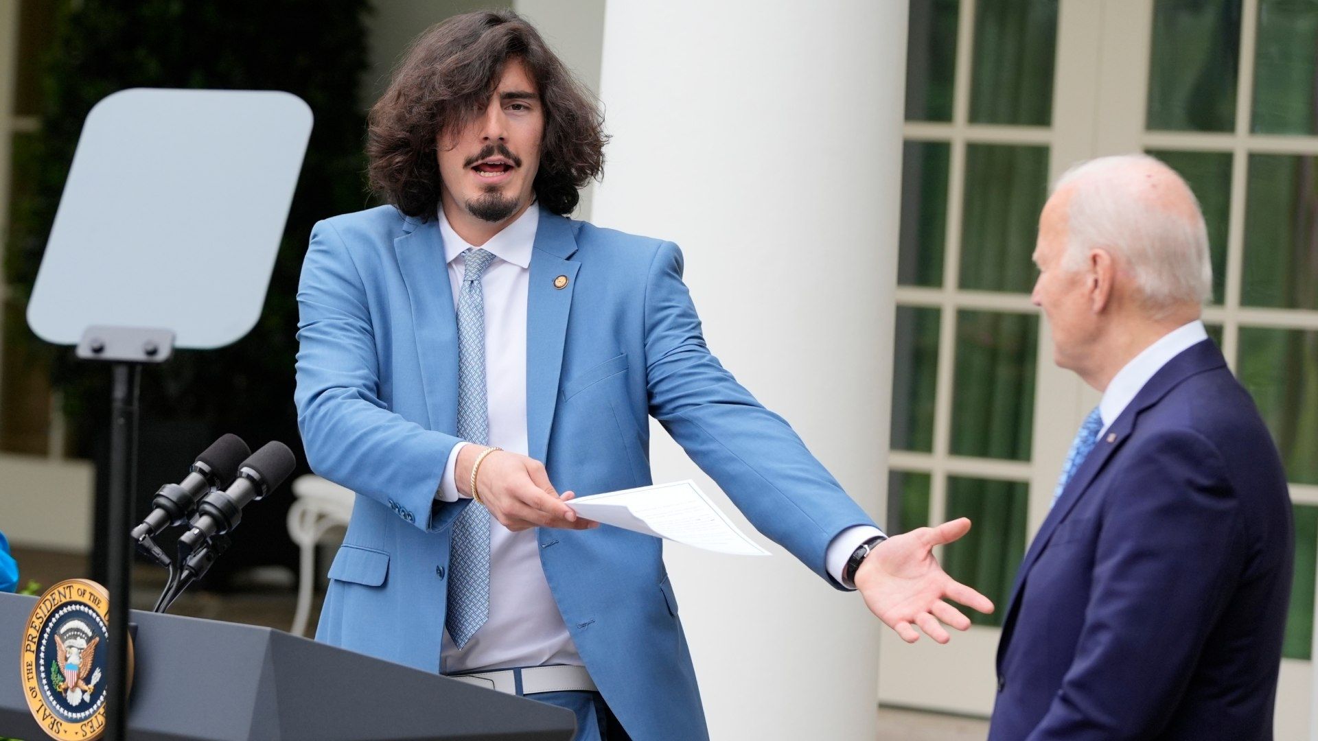 Jaime Jáquez agradeció al presidente Biden por la invitación. Foto: AP