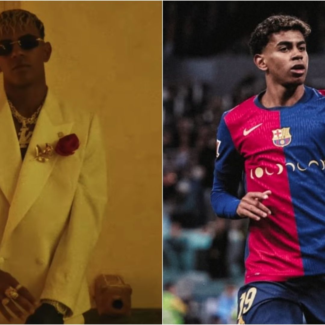 Lamine Yamal, futbolista del Barcelona, se vistió como gángster para festejar su cumpleaños.