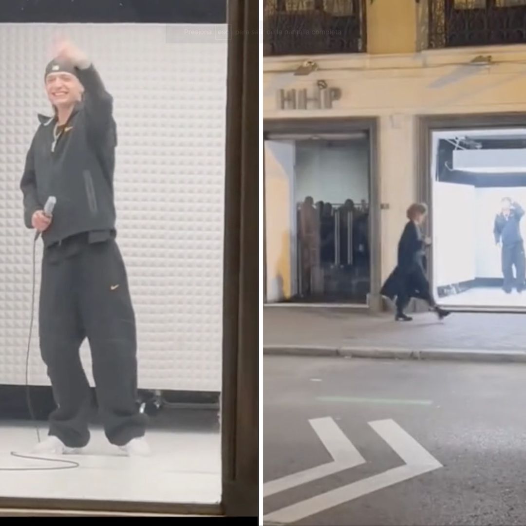 Peso Pluma canta en las calles de Madrid y lo ignoran