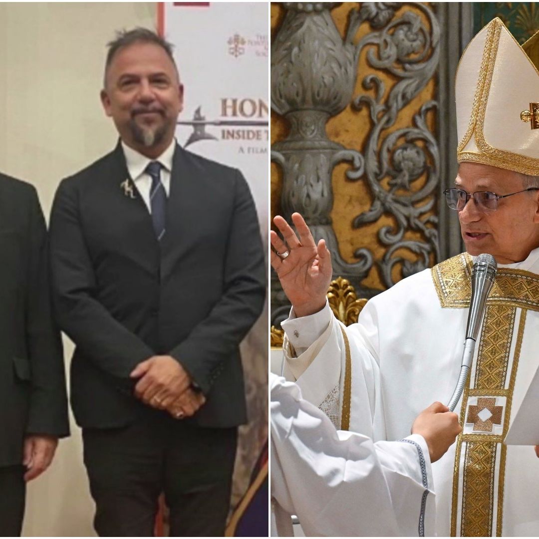Jesús Garcés Lambert y el cardenal Robert Francis Prevost, ahora papa León XIV