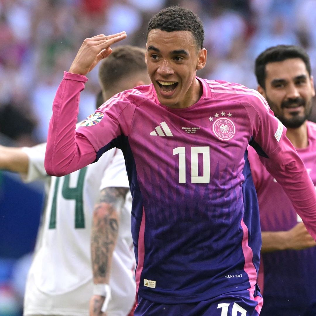 Jamal Musiala volvió a sere pieza importante para Alemania al anotar su segundo gol de la Euro 2024. Foto AFP