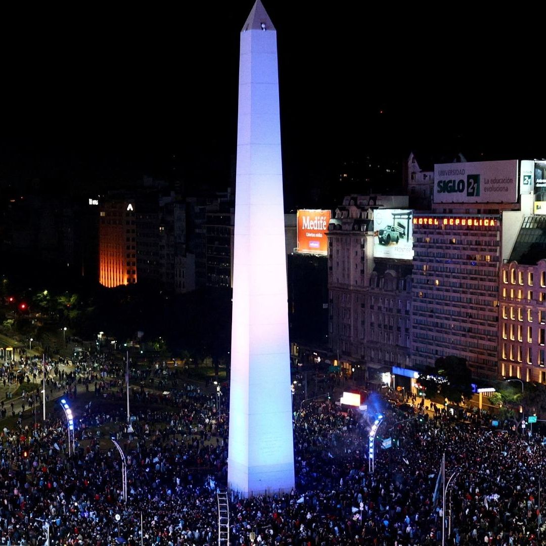 Copa América: El Obelisco, de Fiesta en Buenos Aires tras el Triunfo de Argentina