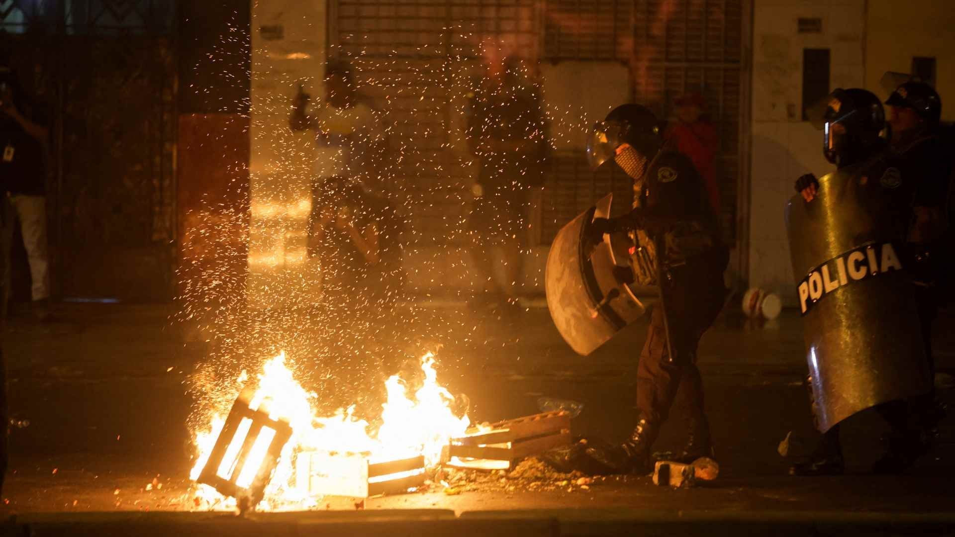 Manifestantes en Lima, Perú, este 20 de enero de 2023