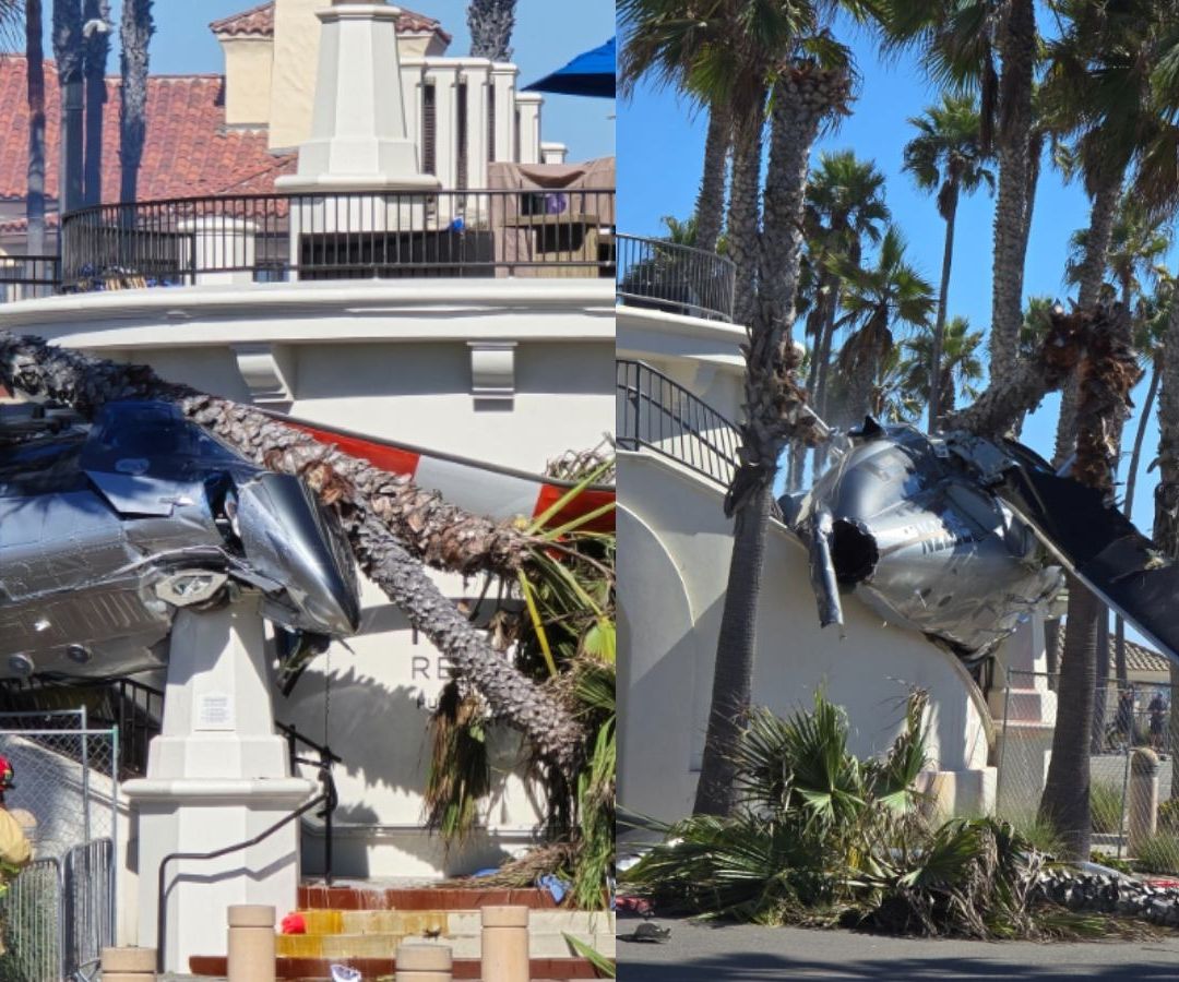 Se desploma helicóptero en Huntington Beach, California. Foto: AP