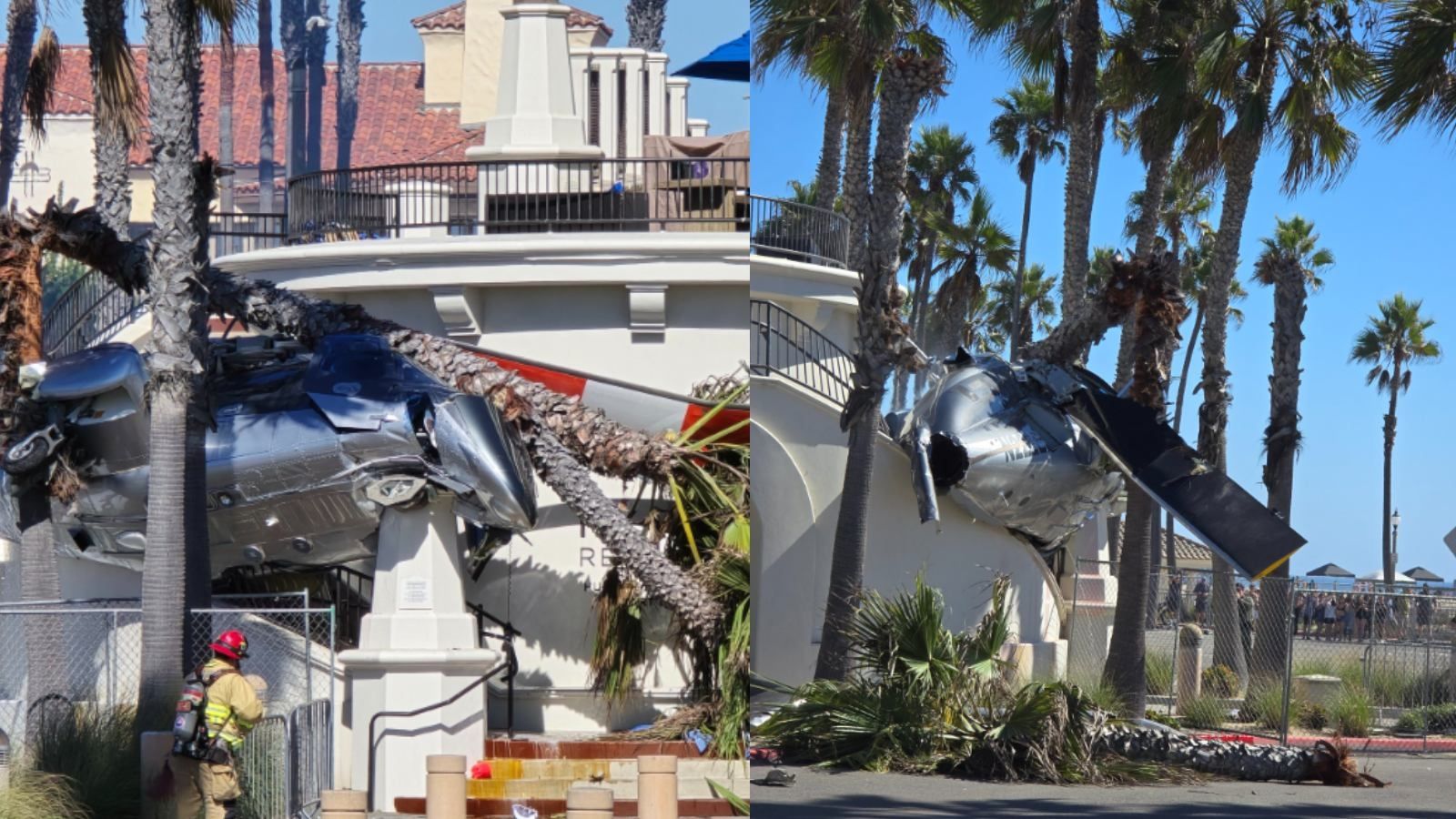 Se desploma helicóptero en Huntington Beach, California. Foto: AP
