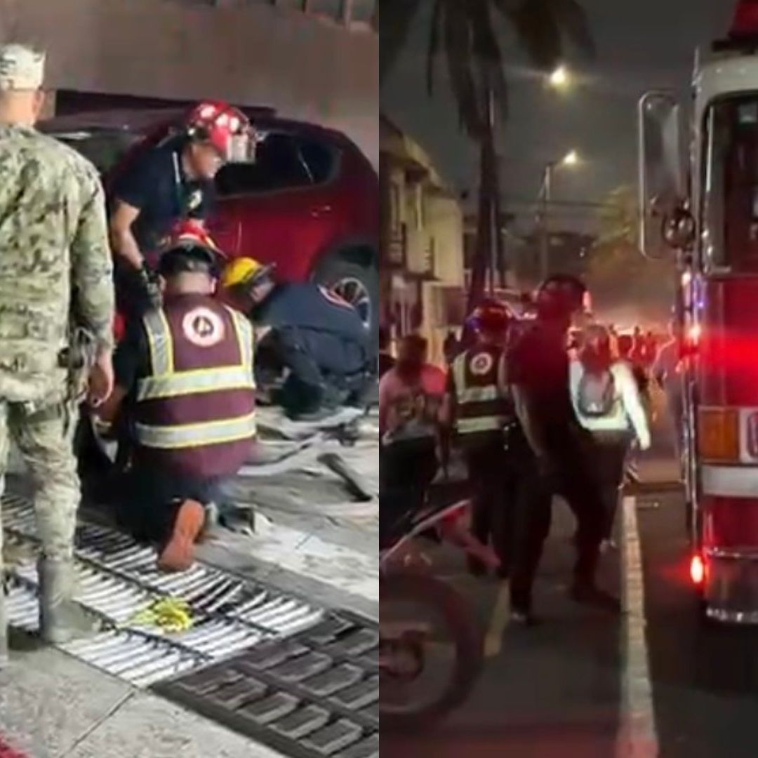 Movilización por mujer de la tercera edad lesionada al caer en alcantarilla rota tras acudir a desfile de carnaval en Veracruz.
