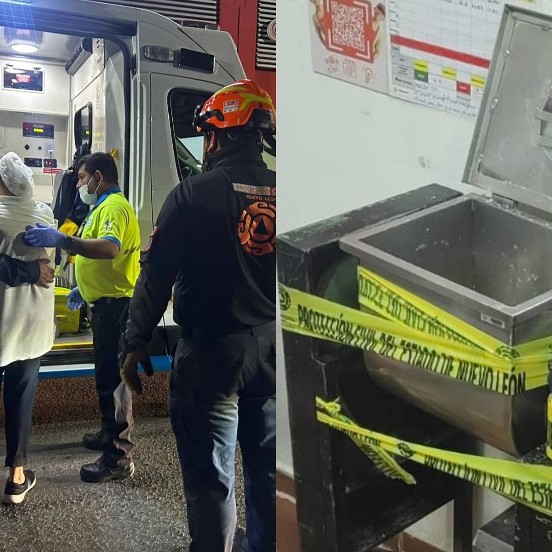 Empleada rescatada tras quedar brazo atorado en molino