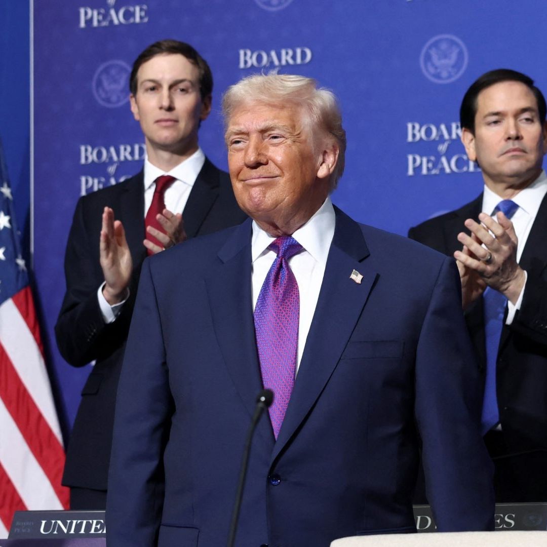 Donald Trump, presidente de EUA, en la primera reunión de la Junta de Paz