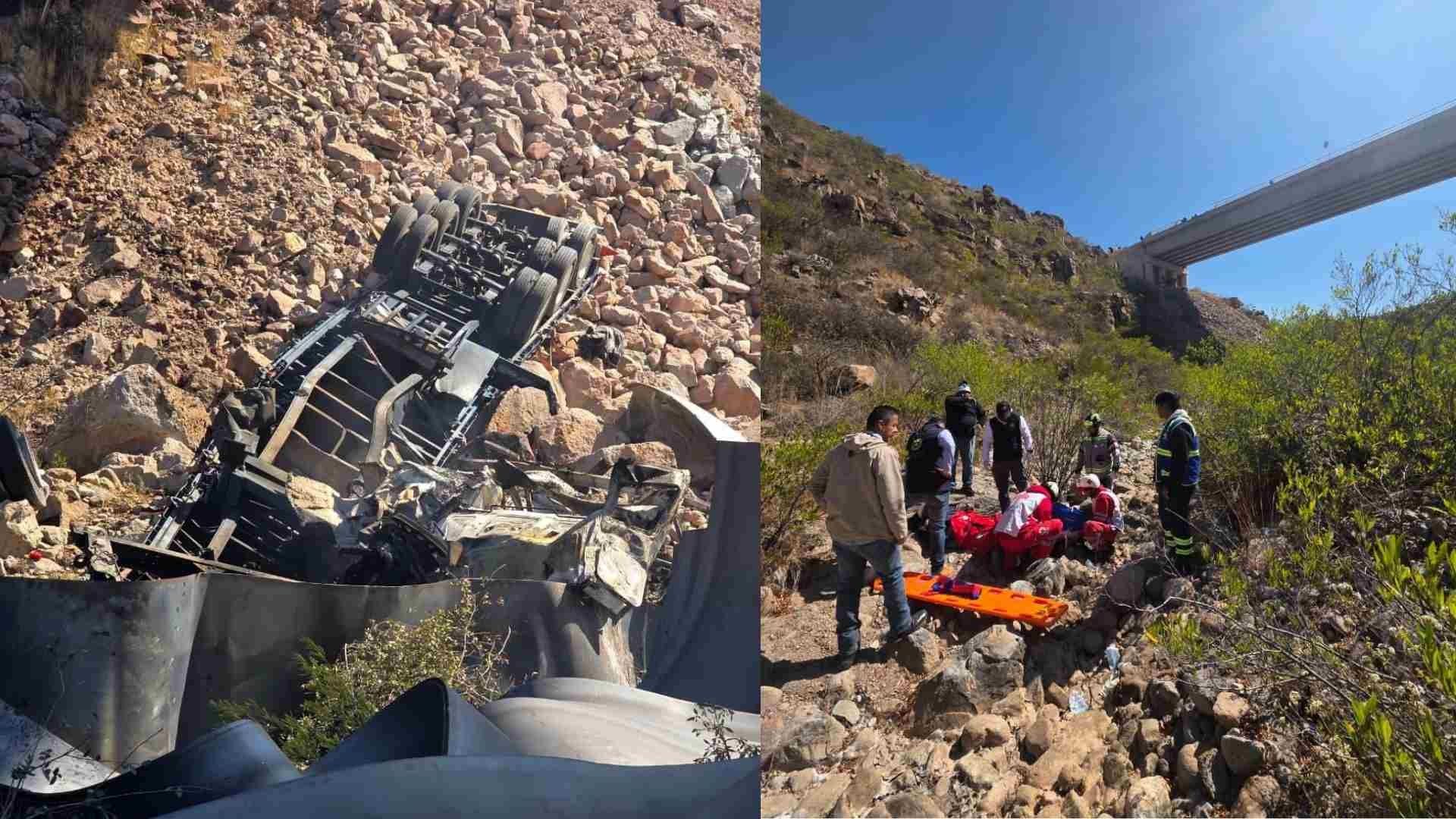 Conductor Sobrevive a Caída de un Puente en SLP