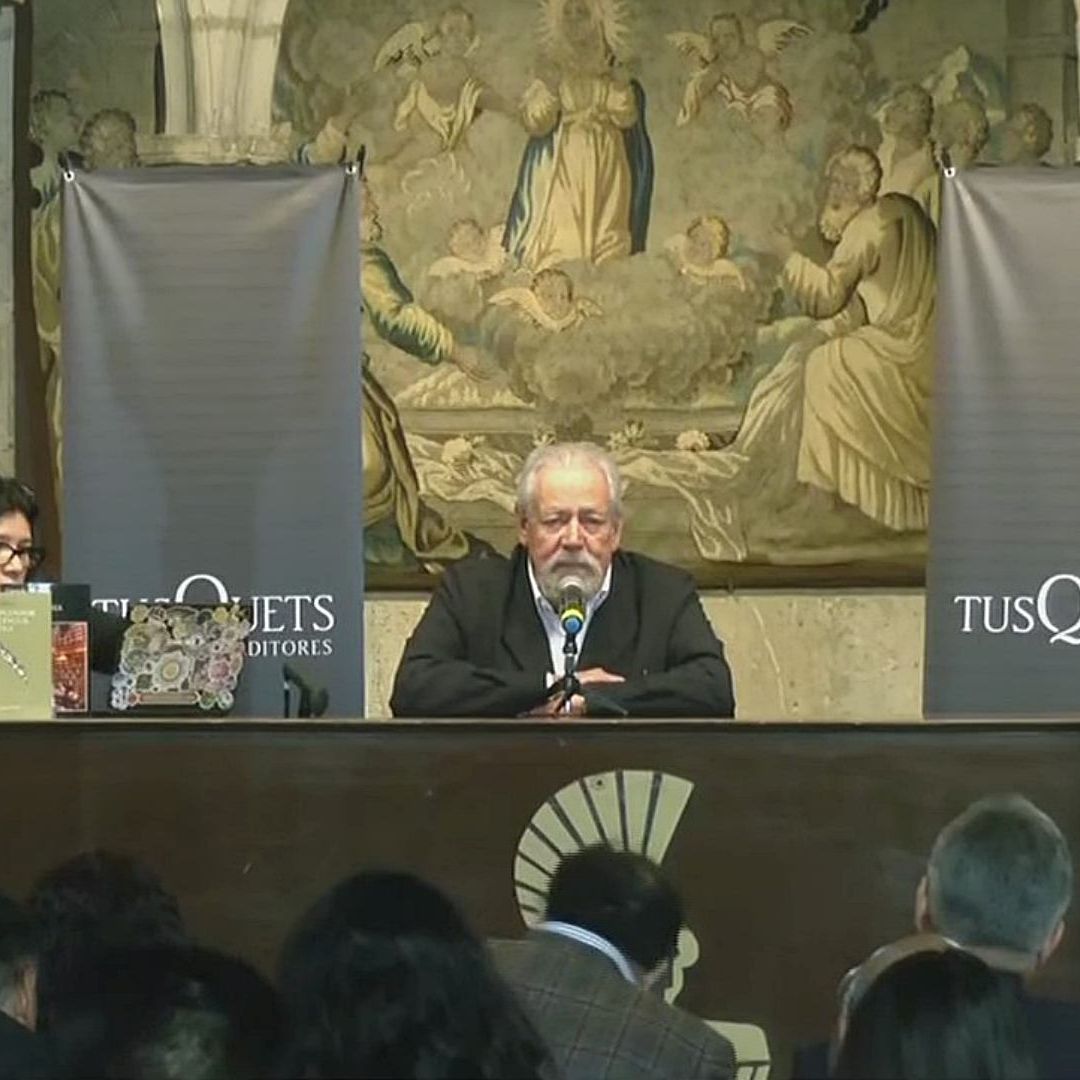 El escritor mexicano Gonzalo Celorio en conferencia de prensa este 4 de noviembre de 2025. Foto: Captura de pantalla