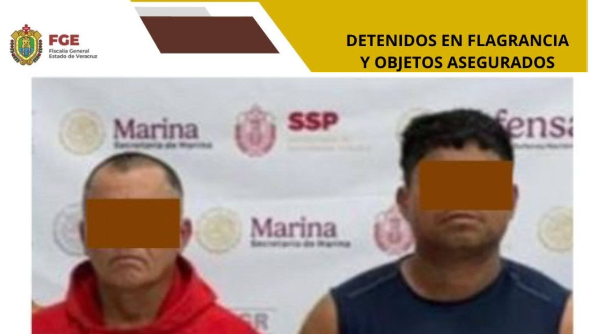 Detienen a Dos Sujetos Leopoldo N Luis N Durante Cateo en Domicilio de Colonia Cristóbal Colón al Norte de la Ciudad de Veracruz