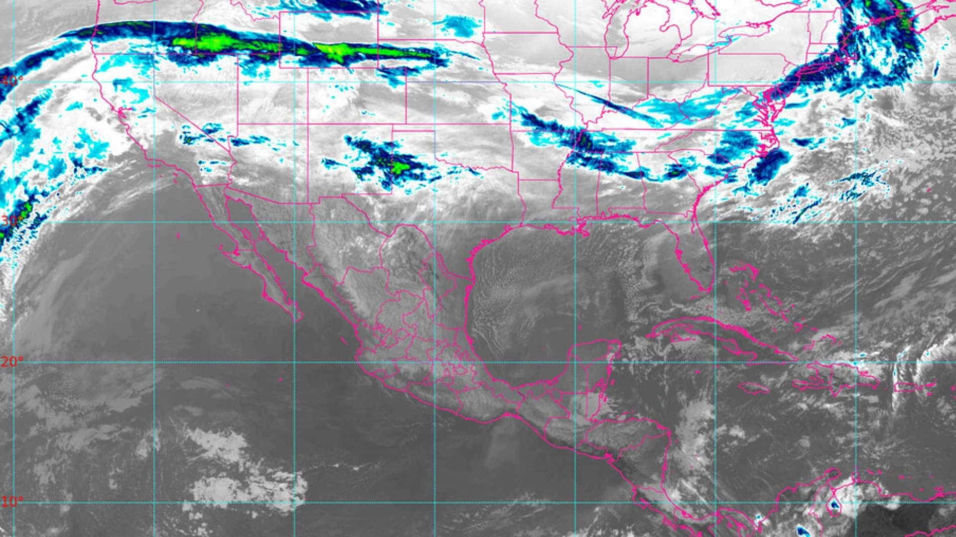 Imagen de satélite de la República Mexicana este 25 de febrero 2026. Foto: SMN