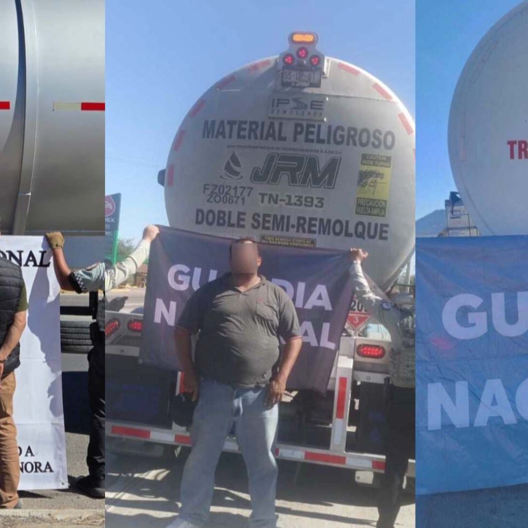 Tres Sujetos Detenidos por Transportar Combustible de Manera Clandestina en Carreteras de Sonora