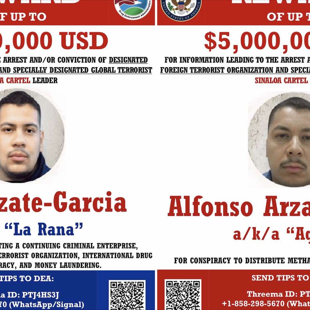Estados Unidos ofrece 10 millones de dólares por René y Alfonso Arzate García, del Cártel de Sinaloa