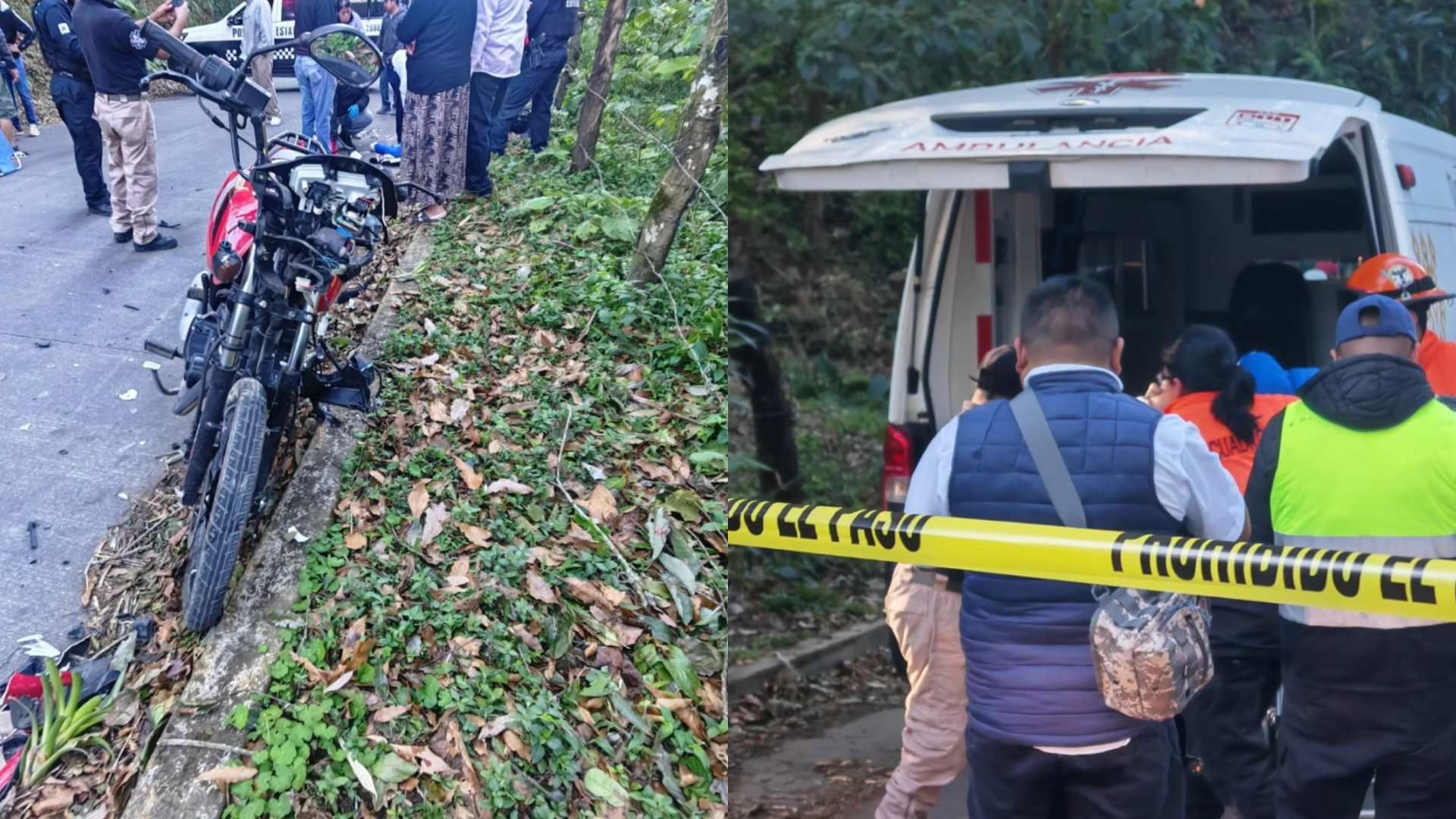 Accidente Motocicletas Deja Hombre Muerto Menor Herido San Andrés Tlalnelhuayocan Veracruz Carretera San Antonio Xoloxtla