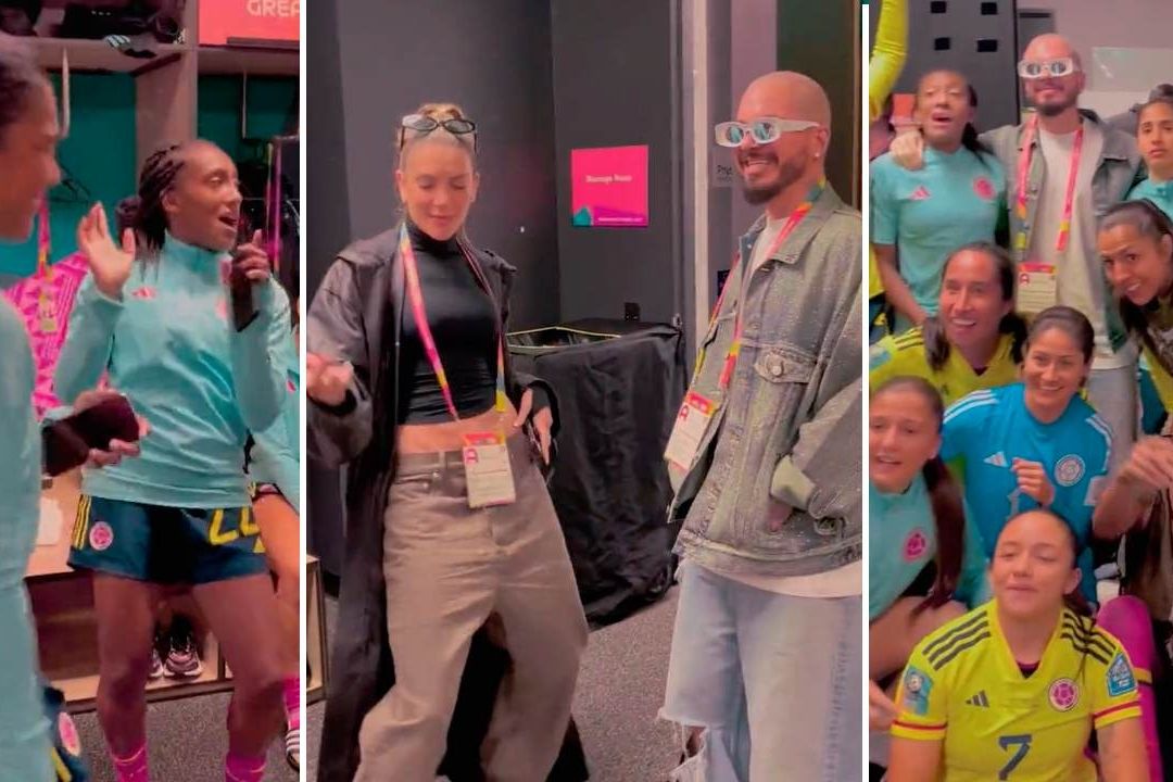 J Balvin y Jugadoras Colombianas Celebran Triunfo con Reguetón