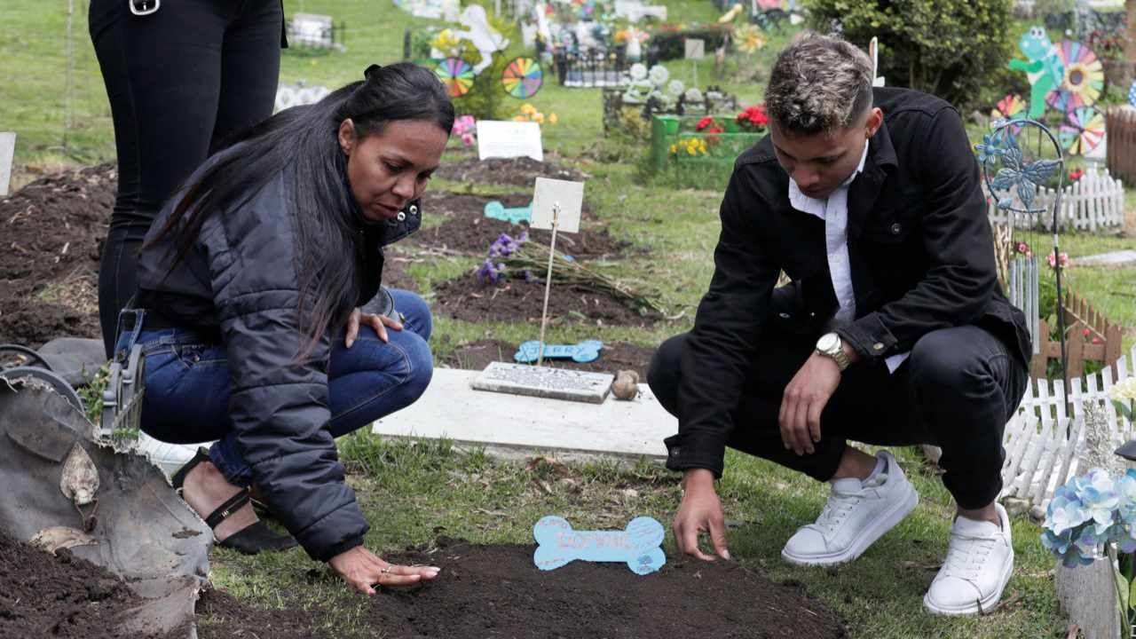 Una funeraria y una empresa llamada Funeravet están velando a perros, gatos y otros animales de compañía en Bogotá, capital de Colombia