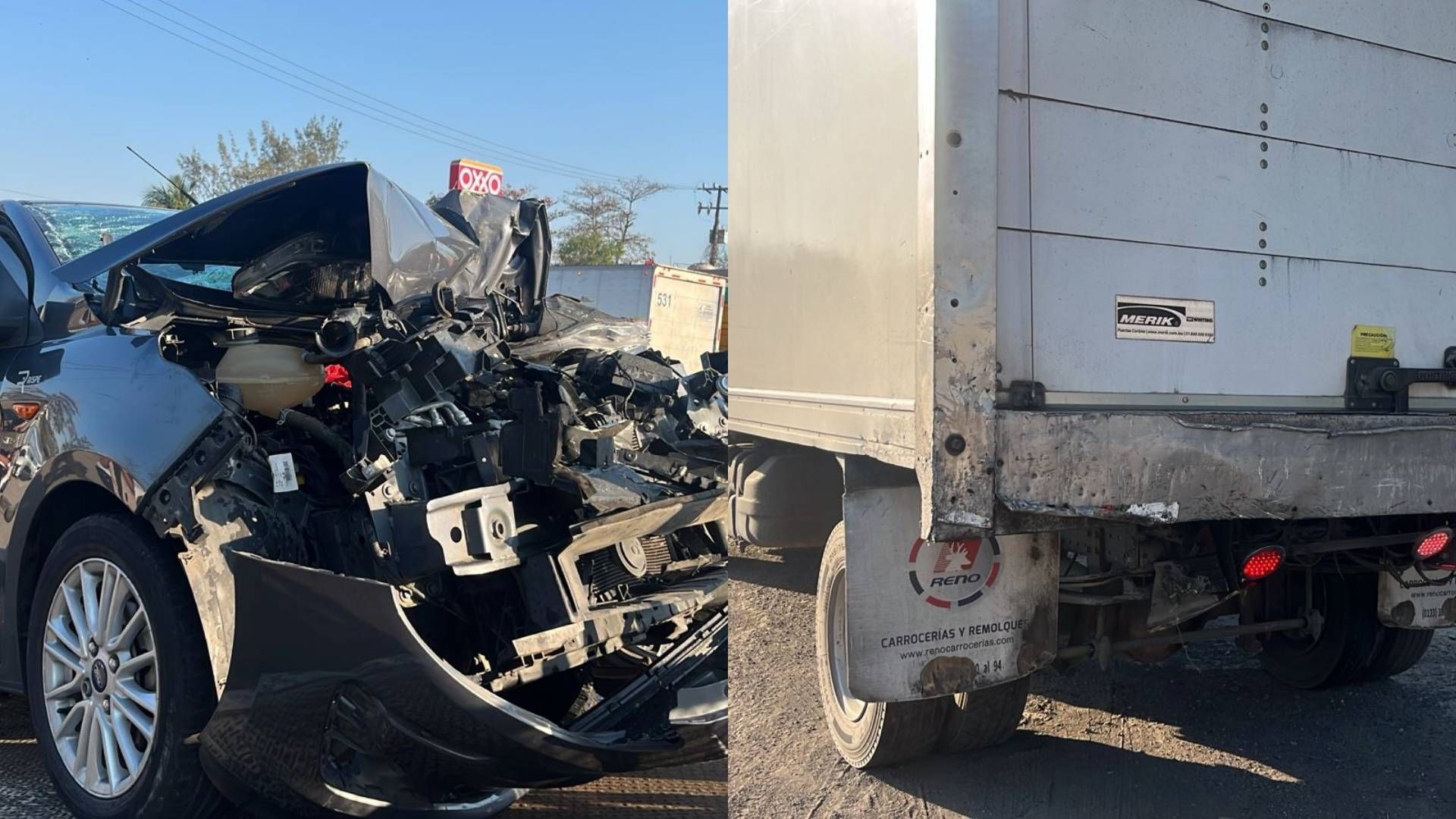 vehículos chocados en autopista Veracruz-Medellín