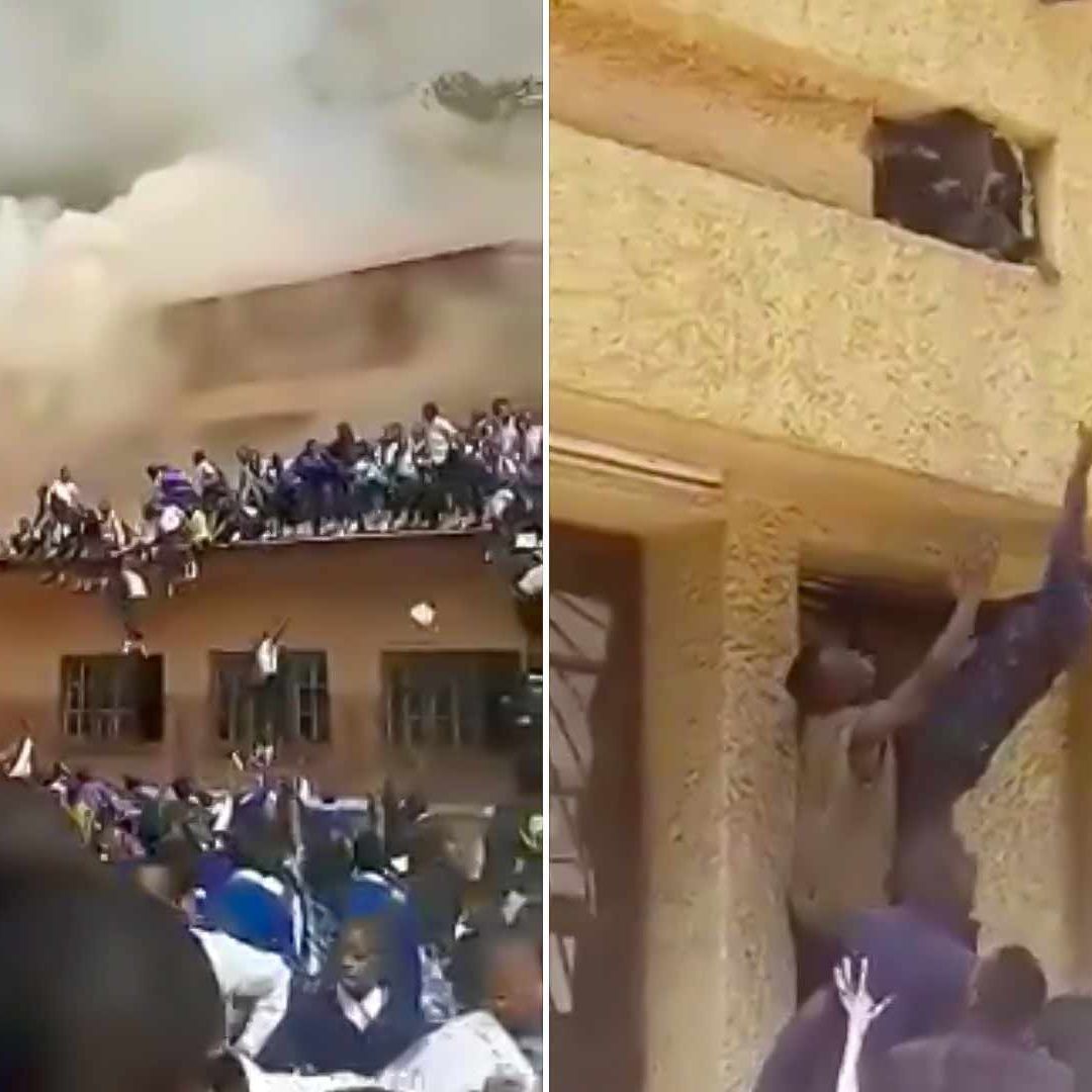 Niñas saltan del techo de su escuela por incendio en el Congo