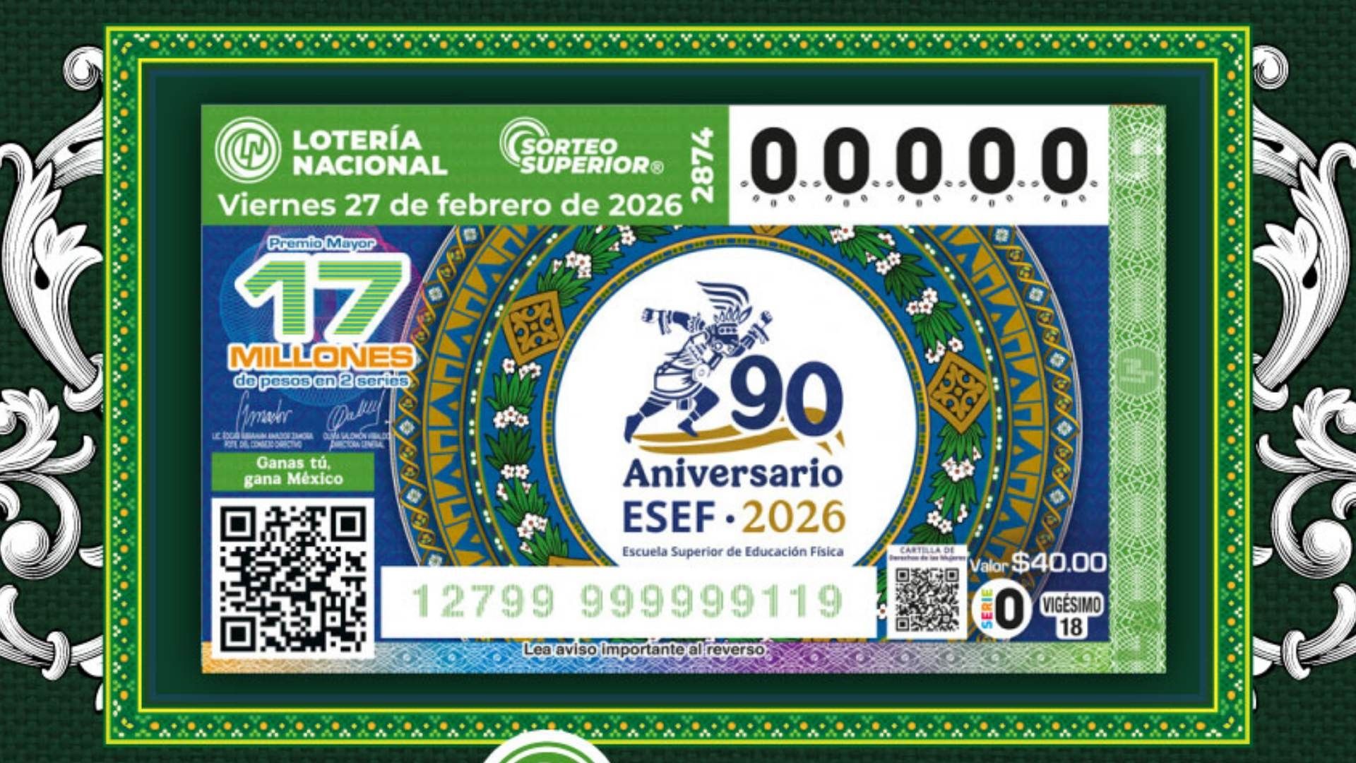 Resultados Sorteo Lotería Nacional hoy 27 de febrero 2026 lista superior 2874 y números ganadores