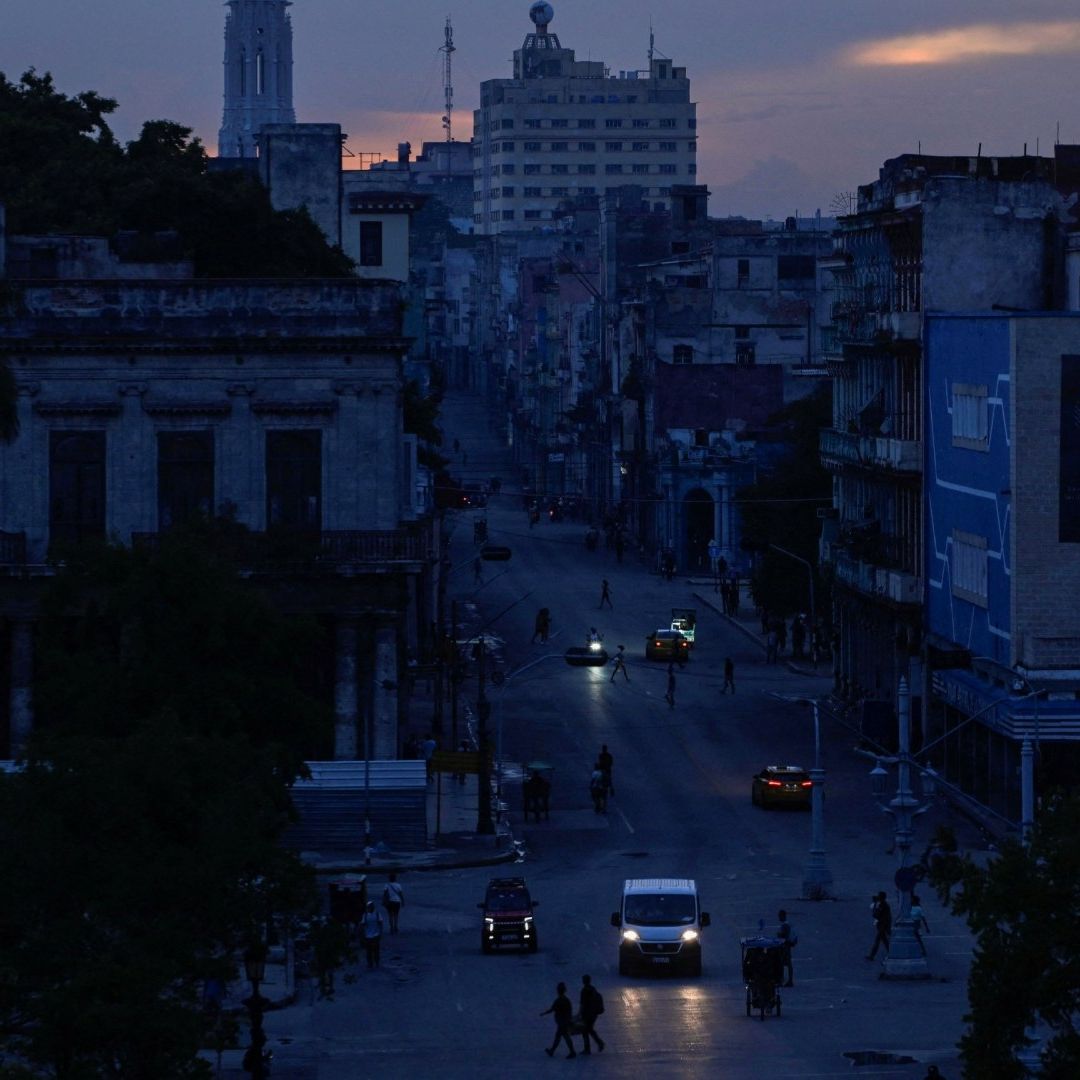 Imagen de calles de Cuba sin luz