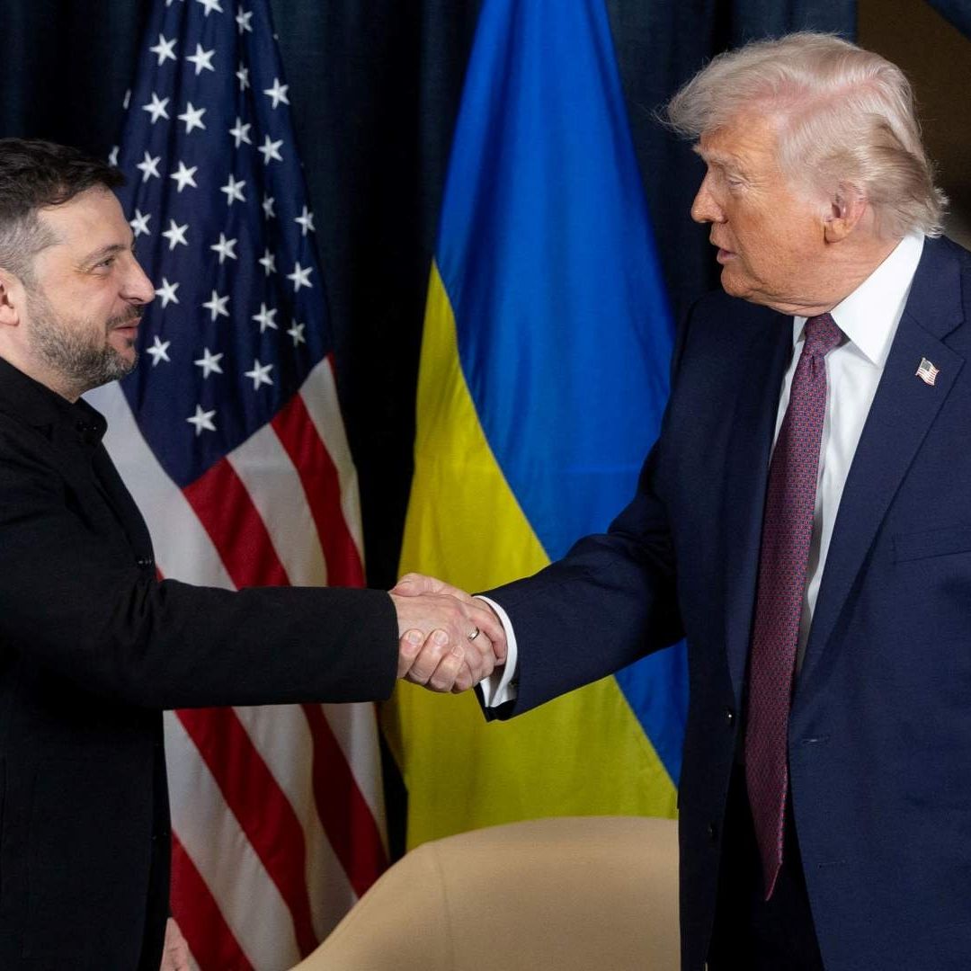 Zelenski y Trump durante su reunión en el Foro Económico Mundial en Davos, Suiza. Foto: Reuters