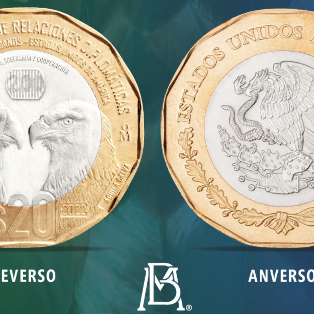 Nueva Moneda de 20 Pesos Celebra 200 Aniversario de Relaciones Entre México y EUA