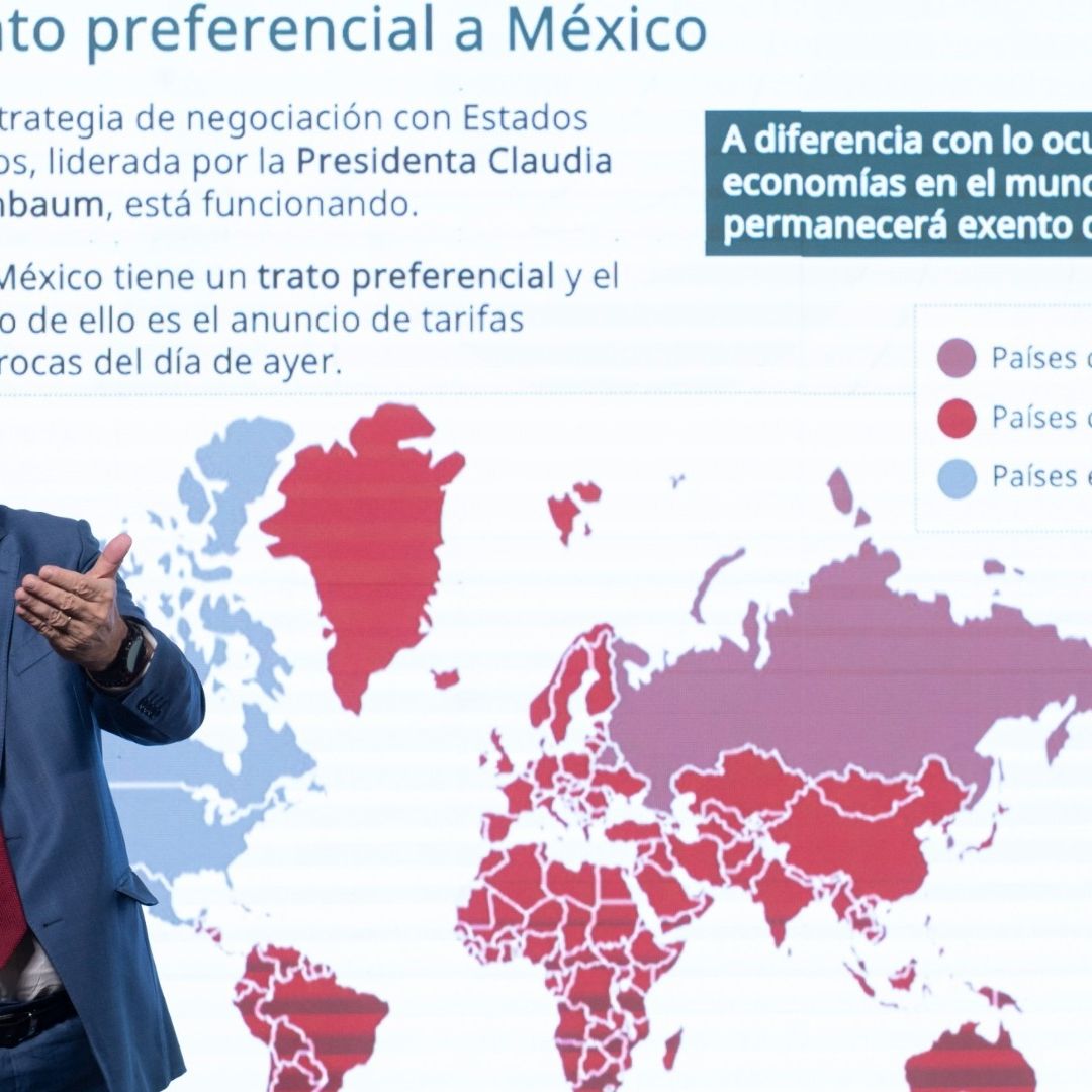 Marcelo Ebrard en conferencia en Palacio Nacional