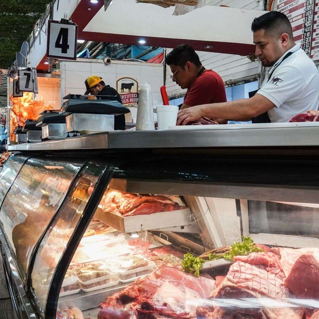 Venta de carne de res en Mercado de CDMX