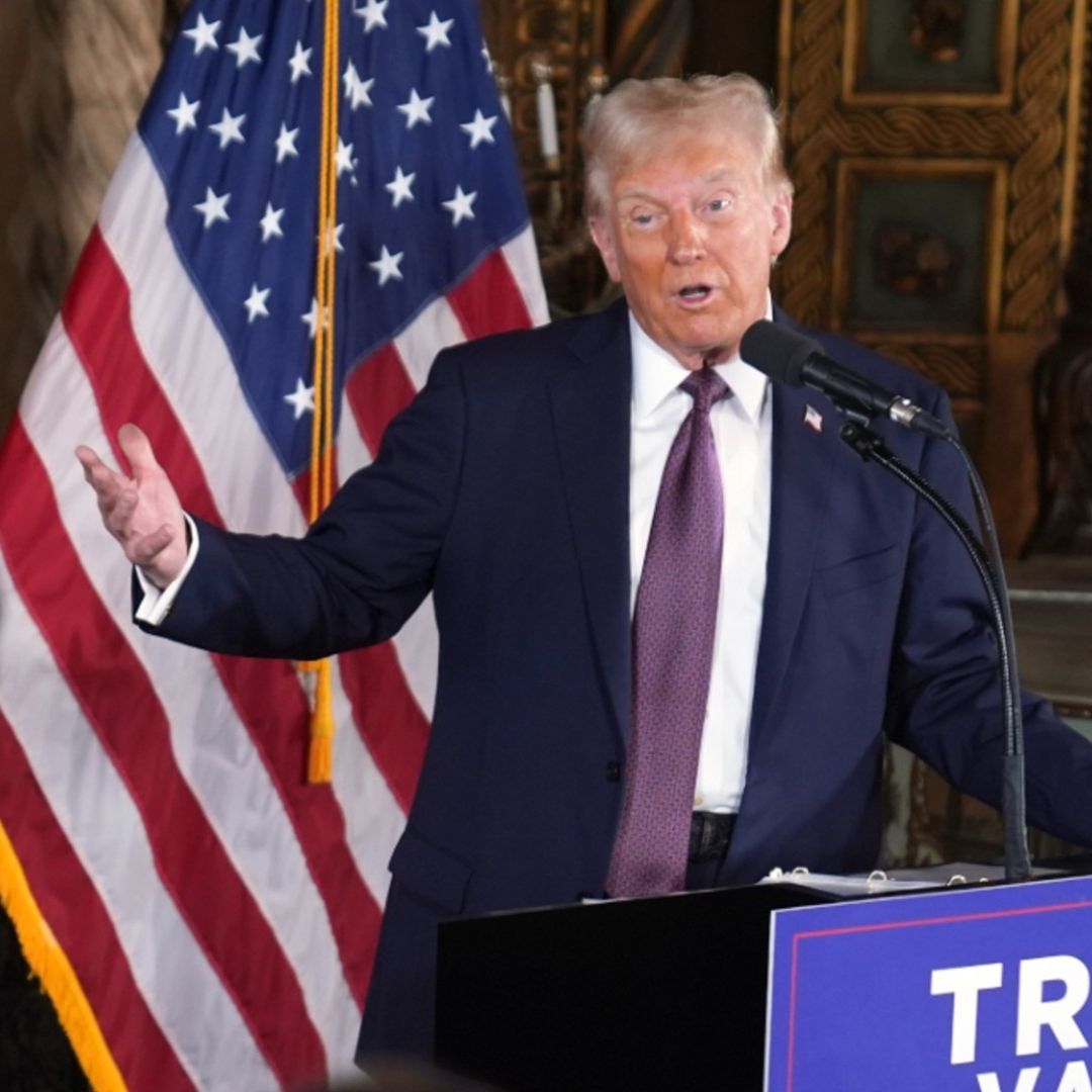 El presidente electo Donald Trump habla durante una conferencia de prensa en Mar-a-Lago, el martes 7 de enero de 2025, en Palm Beach, Florida