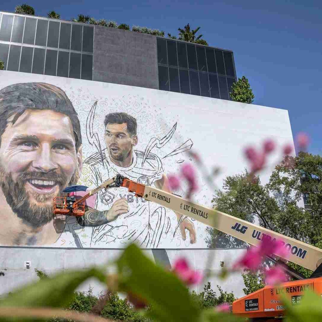 La obra con la imagen de Messi aún sigue en proceso y se encuentra en el barrio de Wynwood