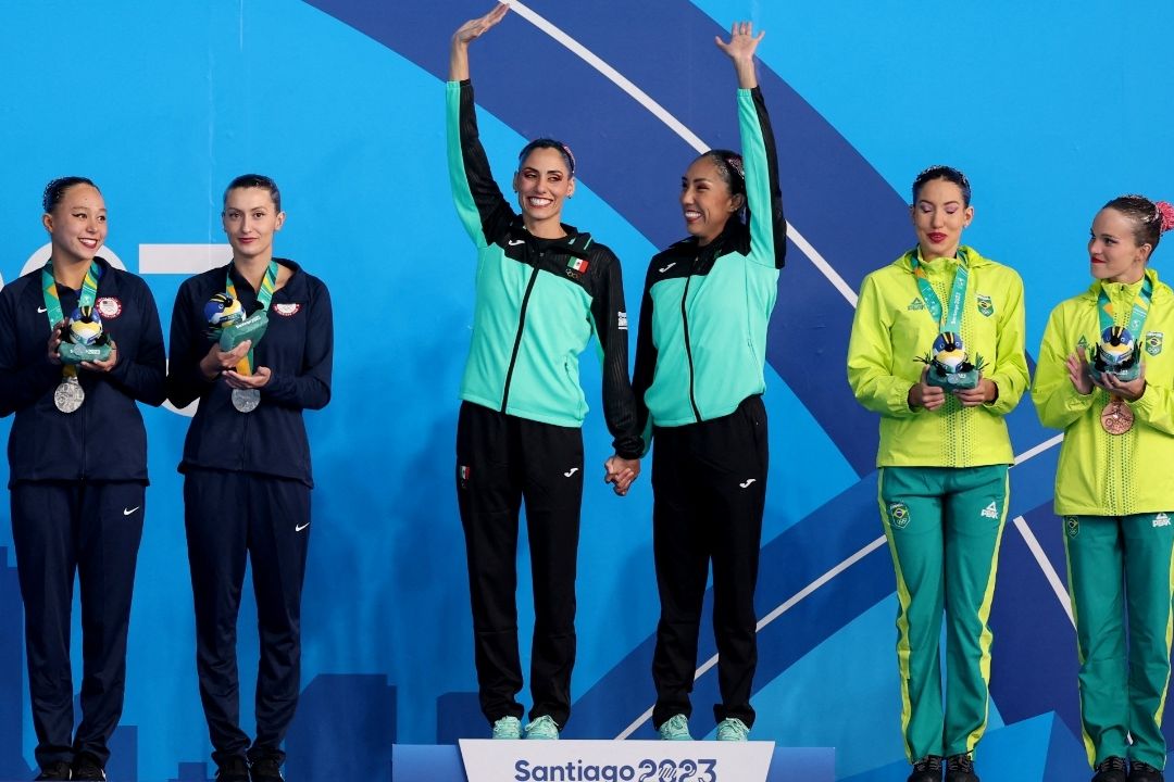 Las mexicanas Nuria Diosdado y Joana Jiménez se coronaron campeonas de la natación artística en parejas en los Panamericanos 2023