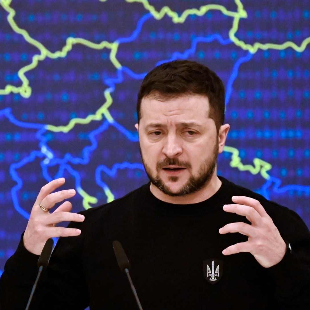 Volodymyr Zelensky durante conferencia de prensa