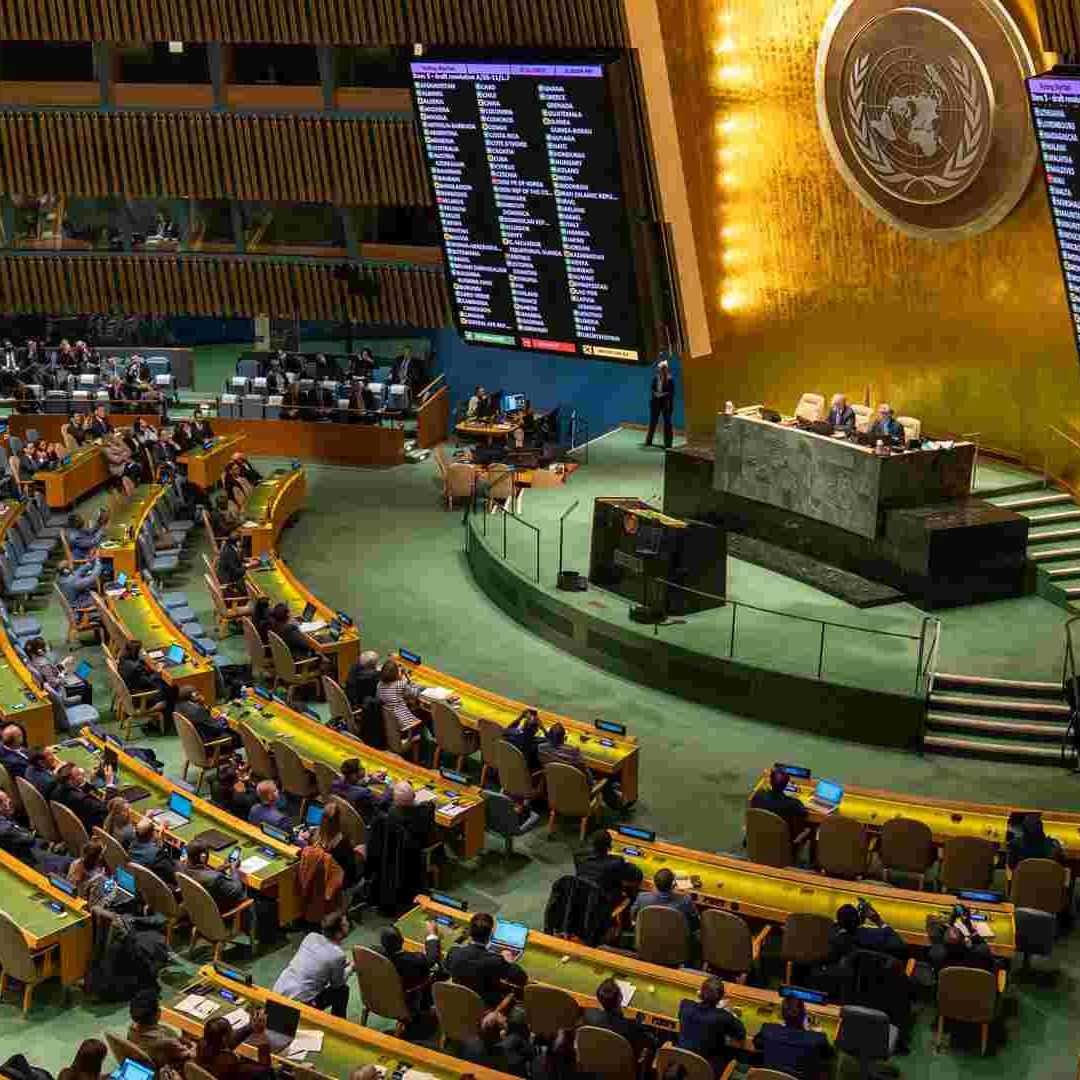 Sesión de la Asamblea General de las Naciones Unidas.