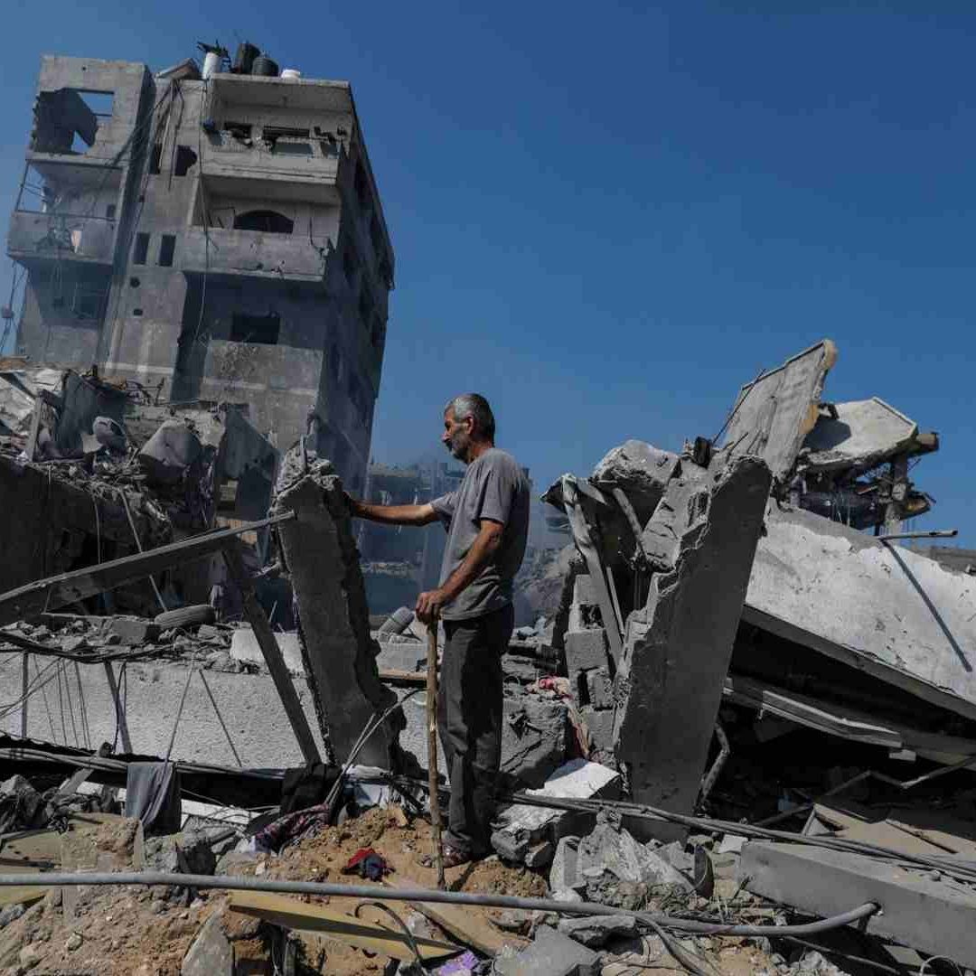 Daños en la Franja de Gaza por bombardeos.