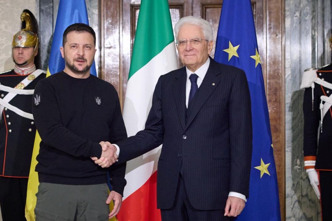 El presidente de Ucrania, Volodimir Zelenski, en su visita oficial en Roma