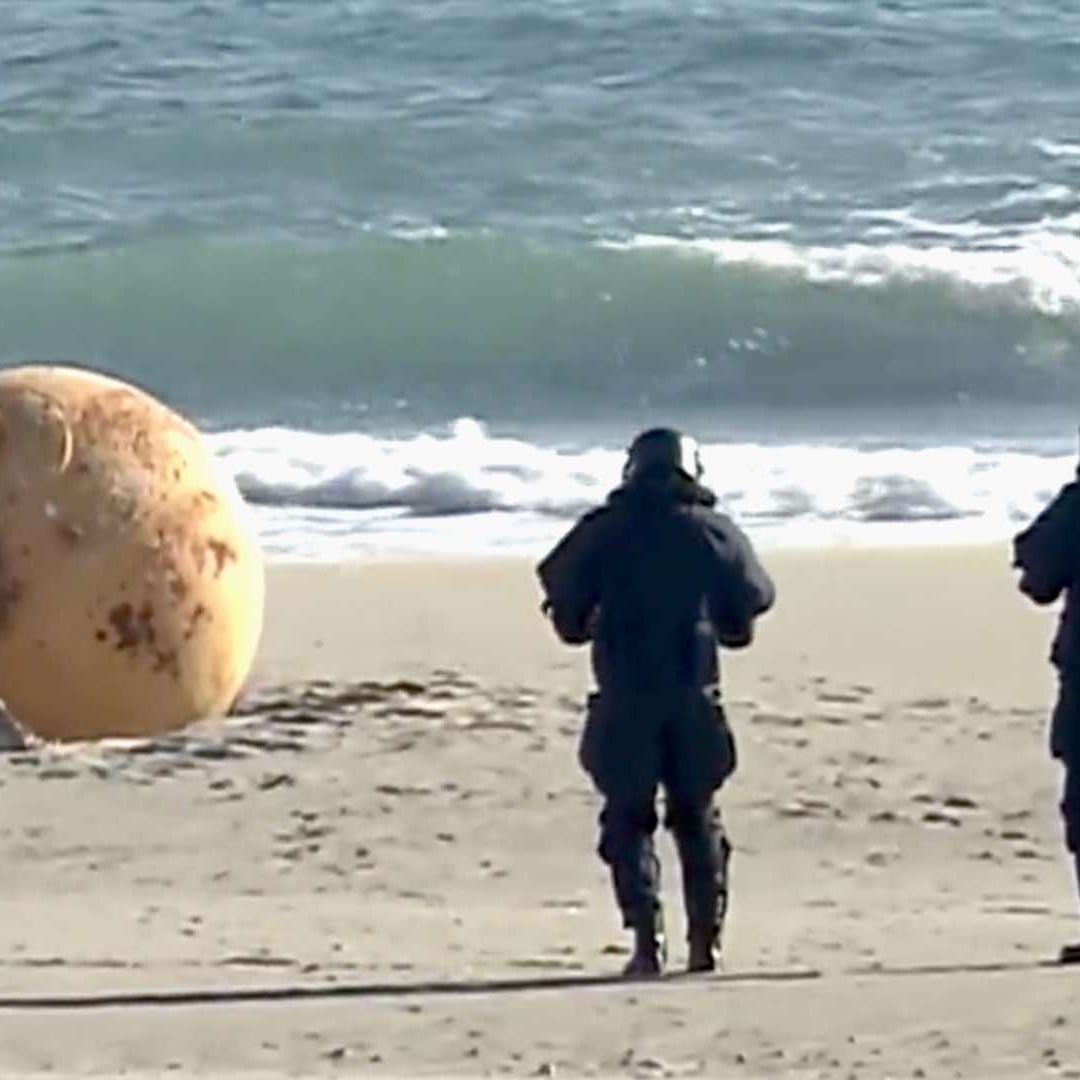 Extraña bola de metal aparecida en playas de Japón