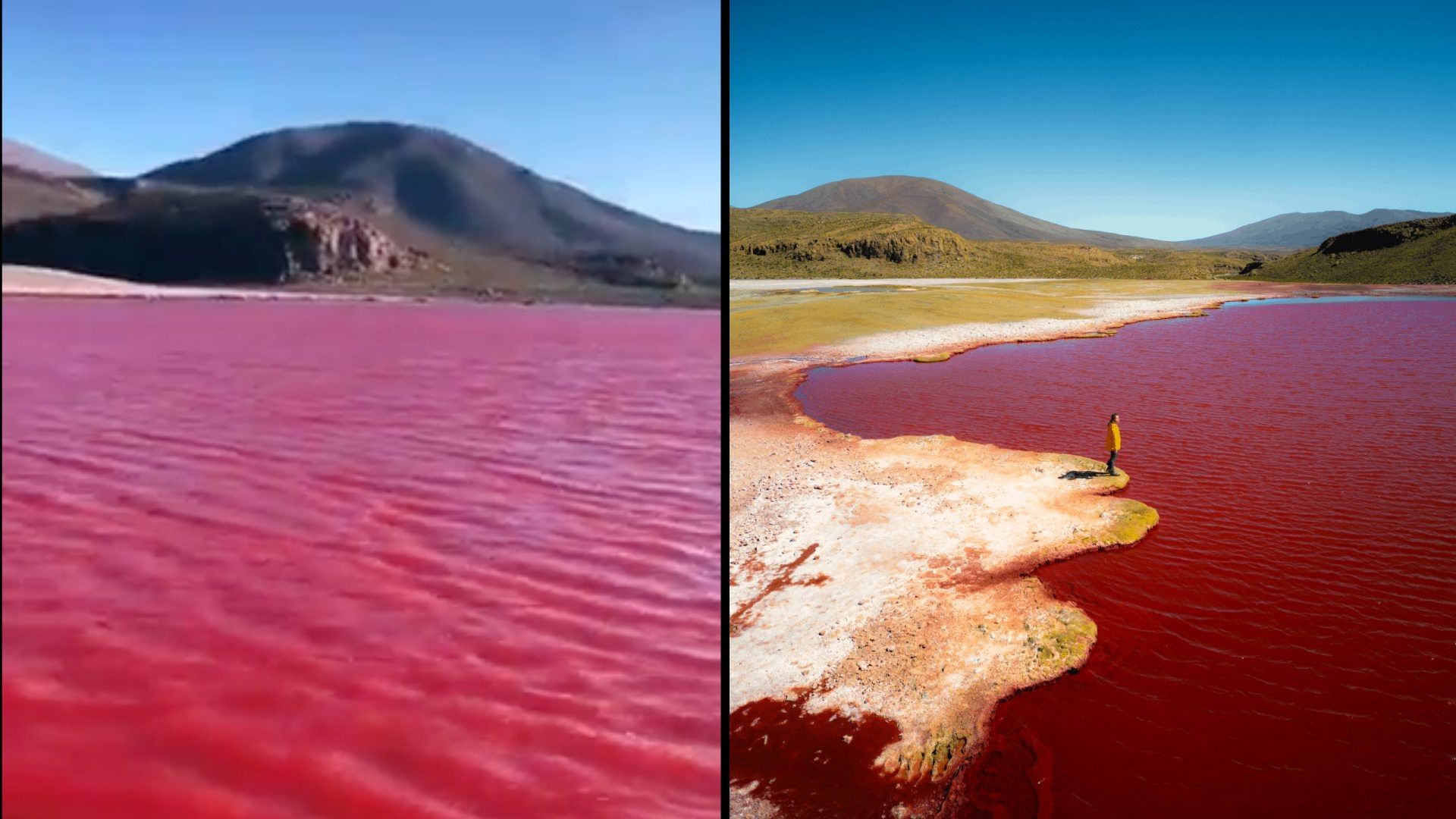 La imagen del video fue tomada de la Laguna Roja de Chile.