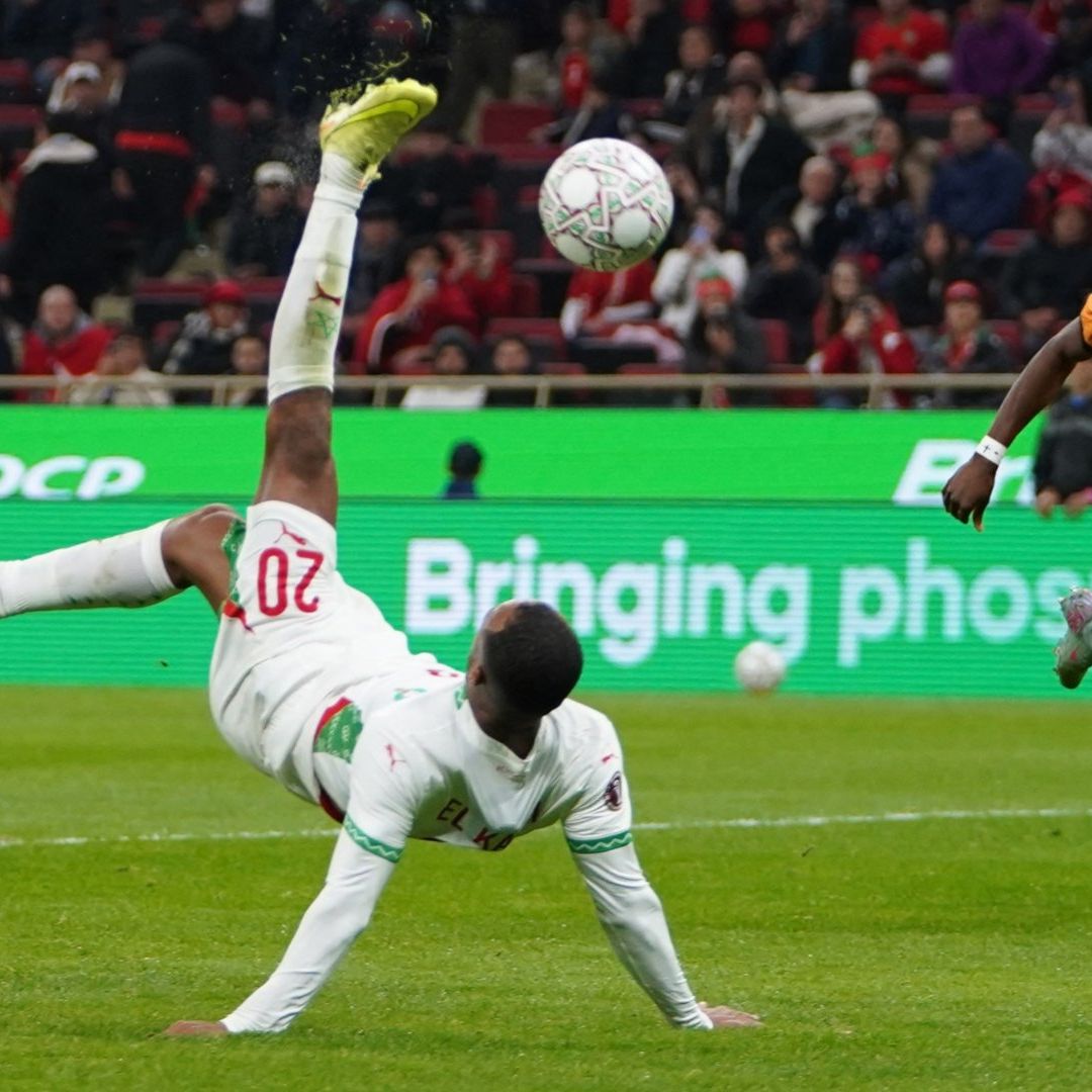 Ayoub El Kaabi, delantero de Marruecos, hizo dos goles ante Zambia en la Copa Africana.