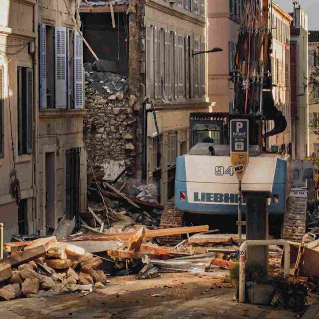 Edificio derrumbado en el centro de Marsella