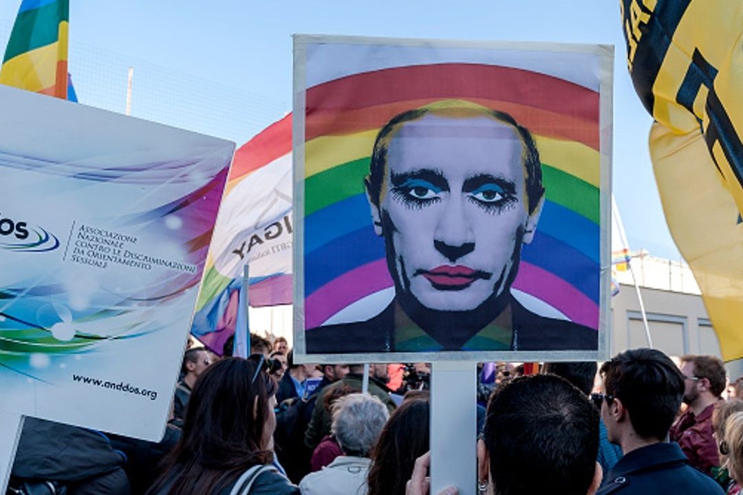 Protestas en España contra las políticas rusas hacia los homosexuales.