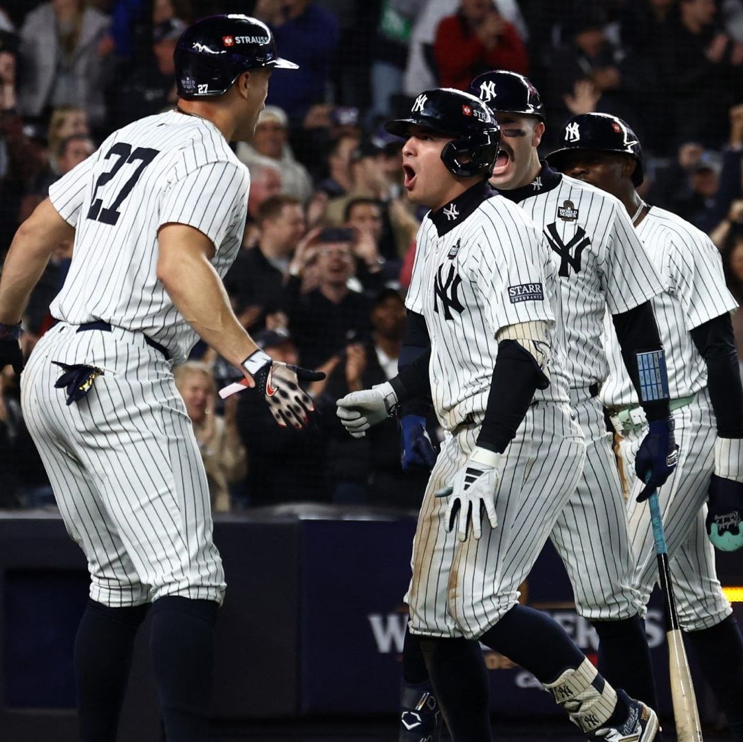 Anthony Volpe conectó de 'Grand Slam' en la tercera entrada. Foto Reuters