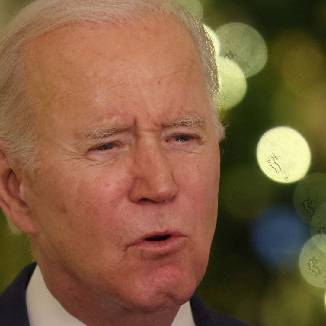El presidente de Estados Unidos, Joe Biden, durante su discurso de Navidad