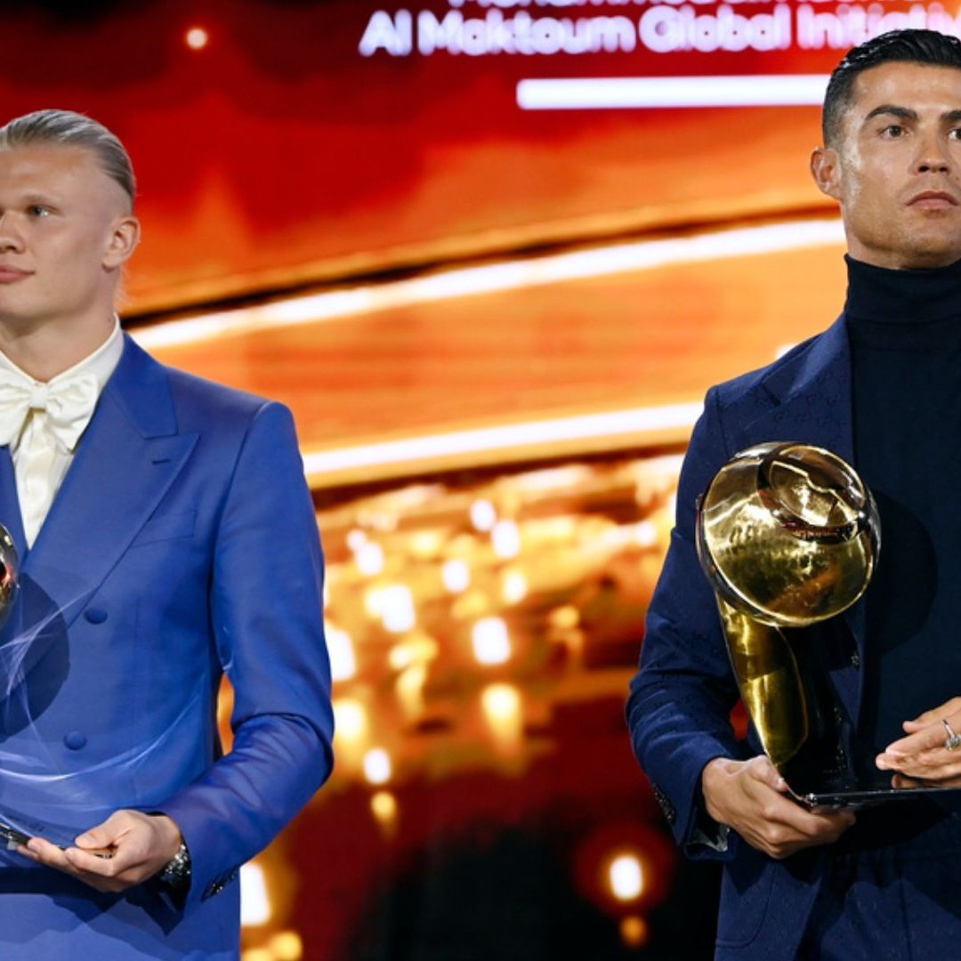 Haaland se impuso en la votación a Cristiano Ronaldo. Foto: AP