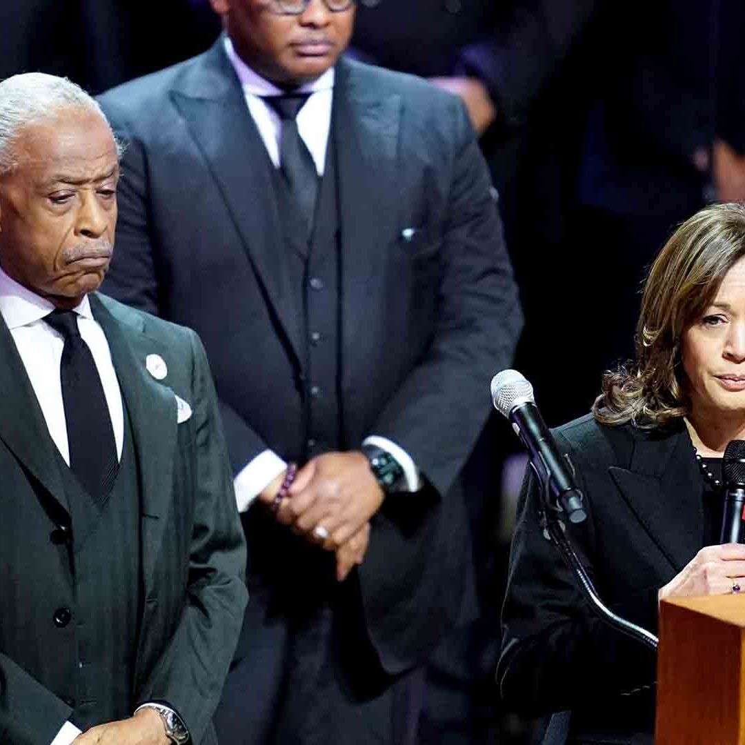 Kamala Harris durante el funeral de Tyre Nichols