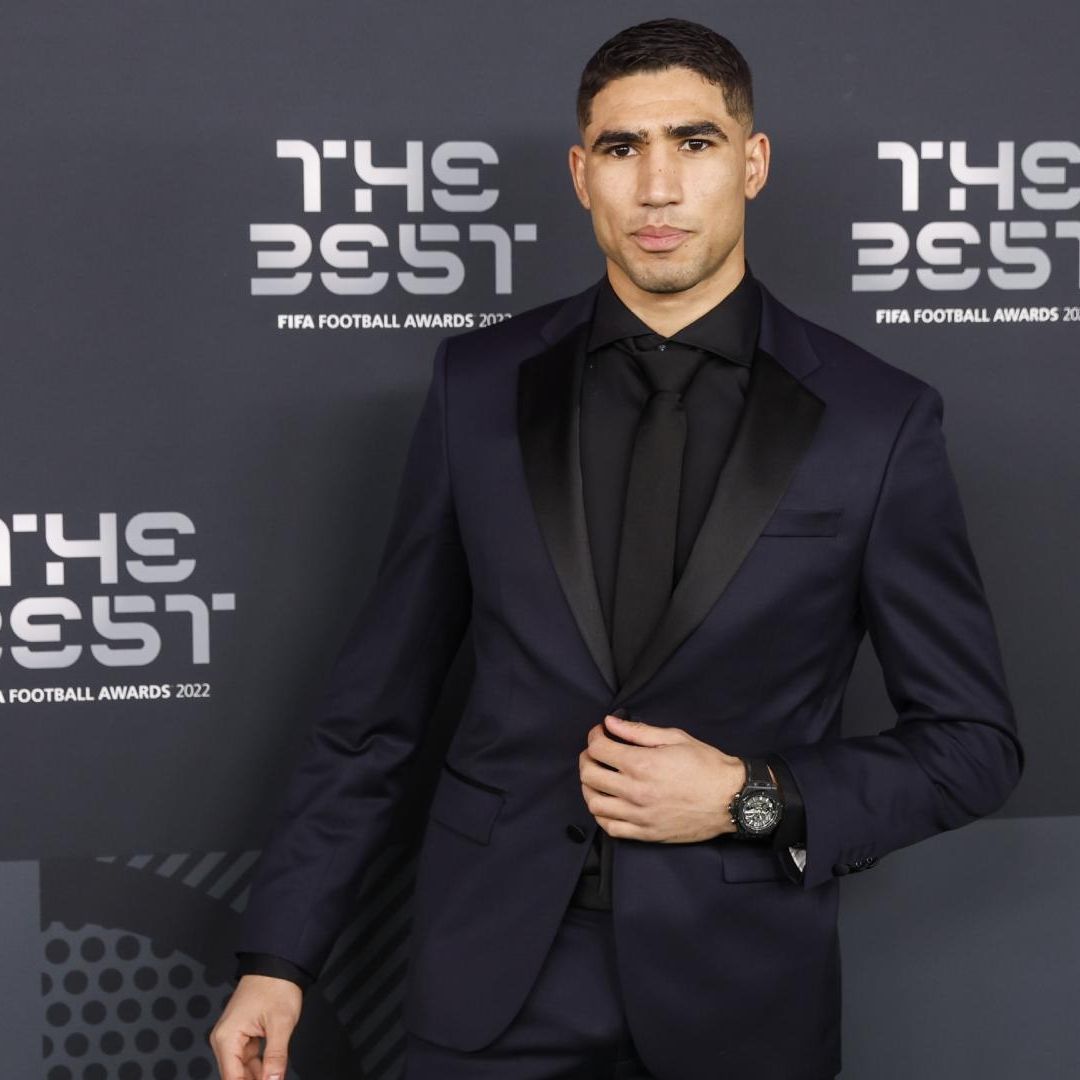 El futbolista marroquí Achraf Hakimi del Paris Saint-Germain en la ceremonia The Best FIFA