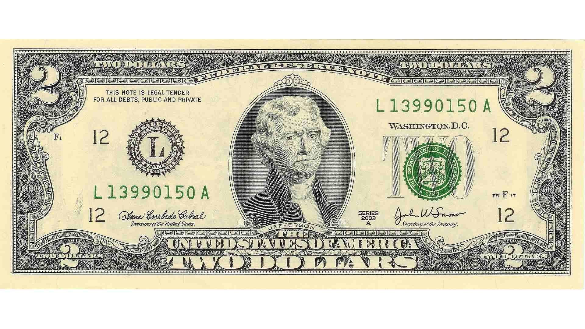 Dólar: ¿Cómo es el raro billete de 2 dólares?