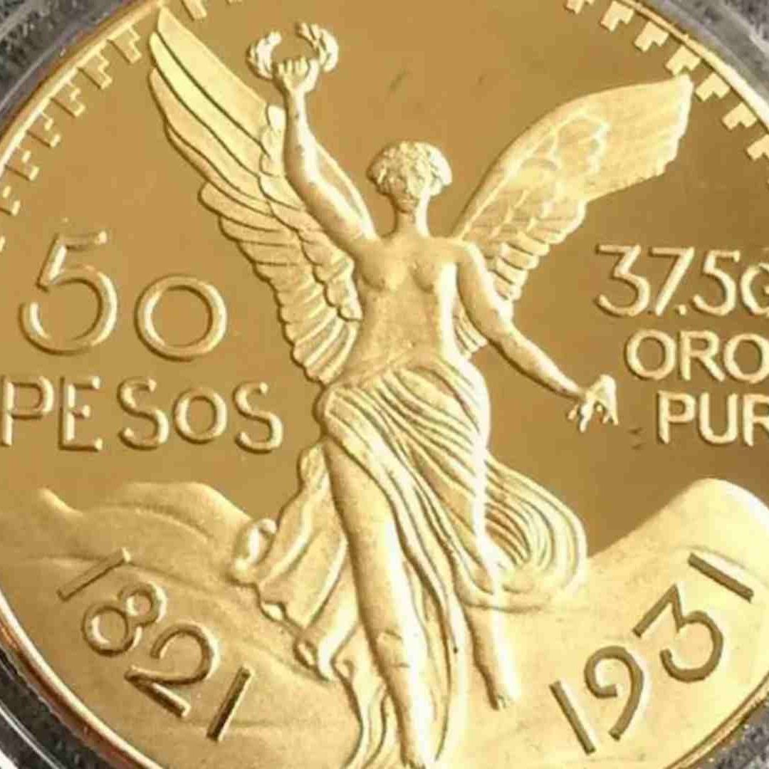 El reverso del Centenario de Oro que muestra la Victoria Alada