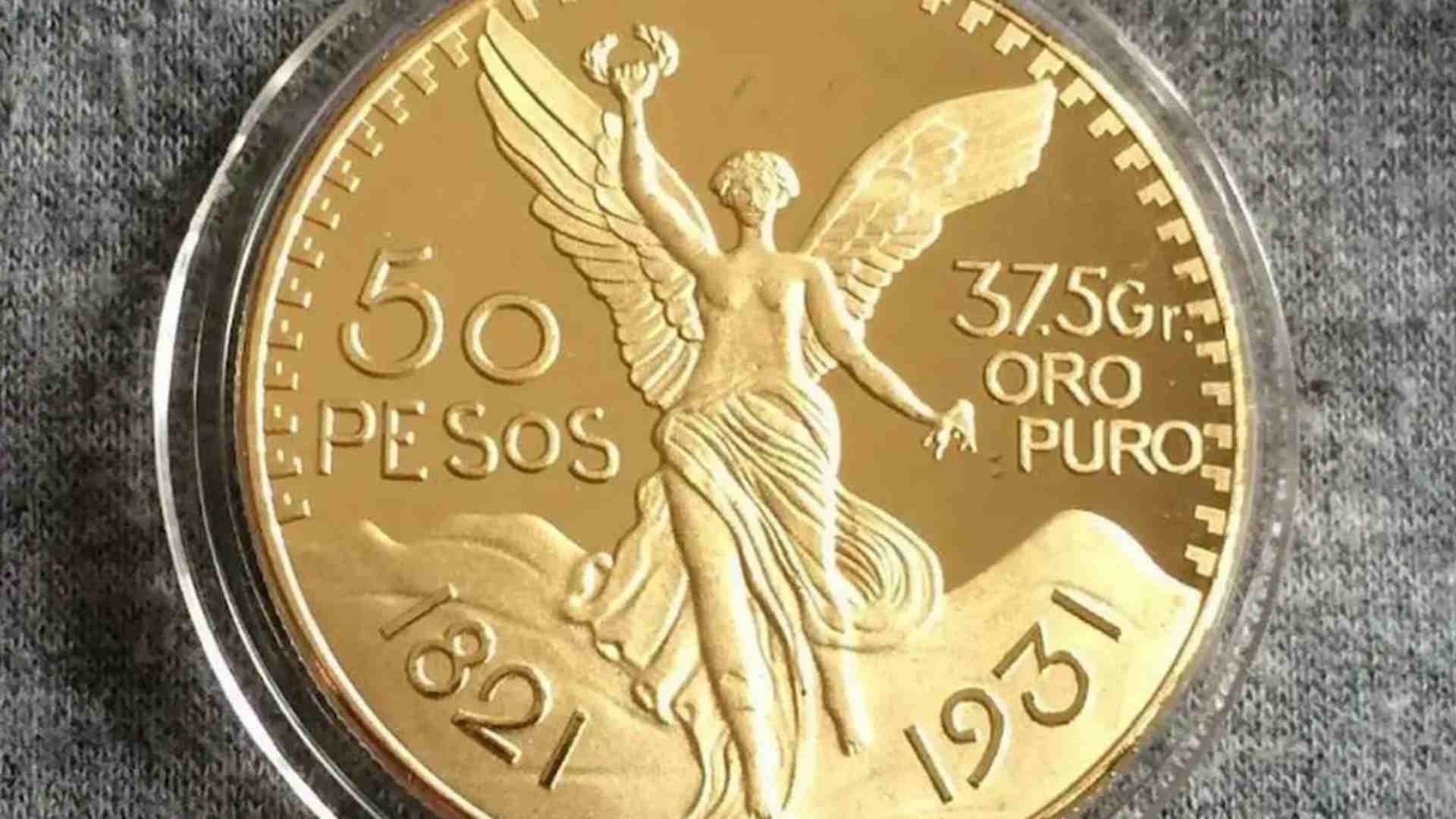 El reverso del Centenario de Oro que muestra la Victoria Alada